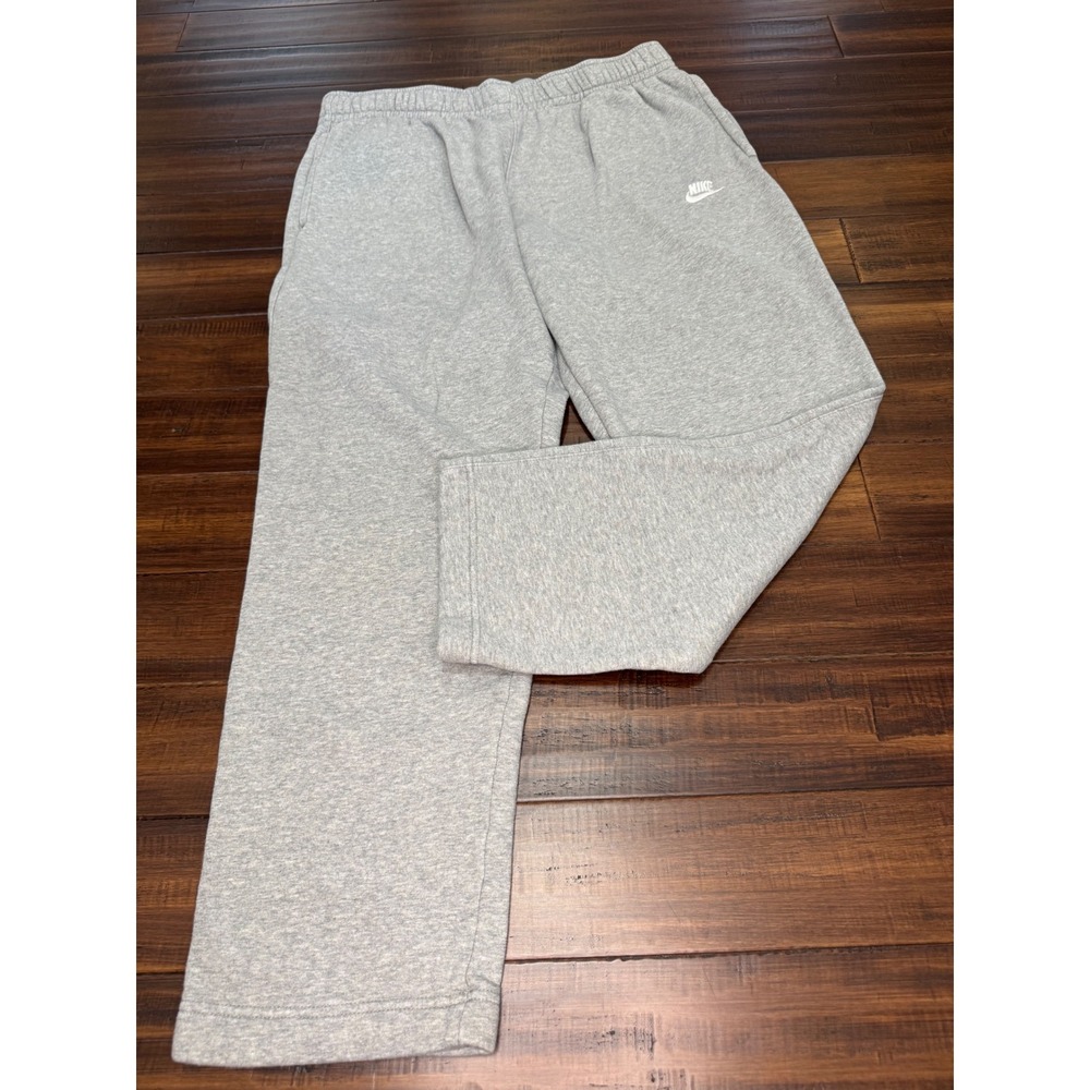 Nike Mens Sportswear Club Fleece Sweatpants Grey XL BV2707-063 Open Hem Joggers
